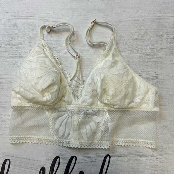 Aerie Hibiscus Lace Longline Bralette Lot of 2 Black & White Size Small - Picture 3 of 7